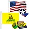 G128 Combo Pack: American USA Flag ToughWeave Series 16x24 In Single Sided & Gadsden Don't Tread On Me Flag Double Sided 16x24 In Double ToughWeave Series | Both Embroidered Polyester, Brass Grommets
